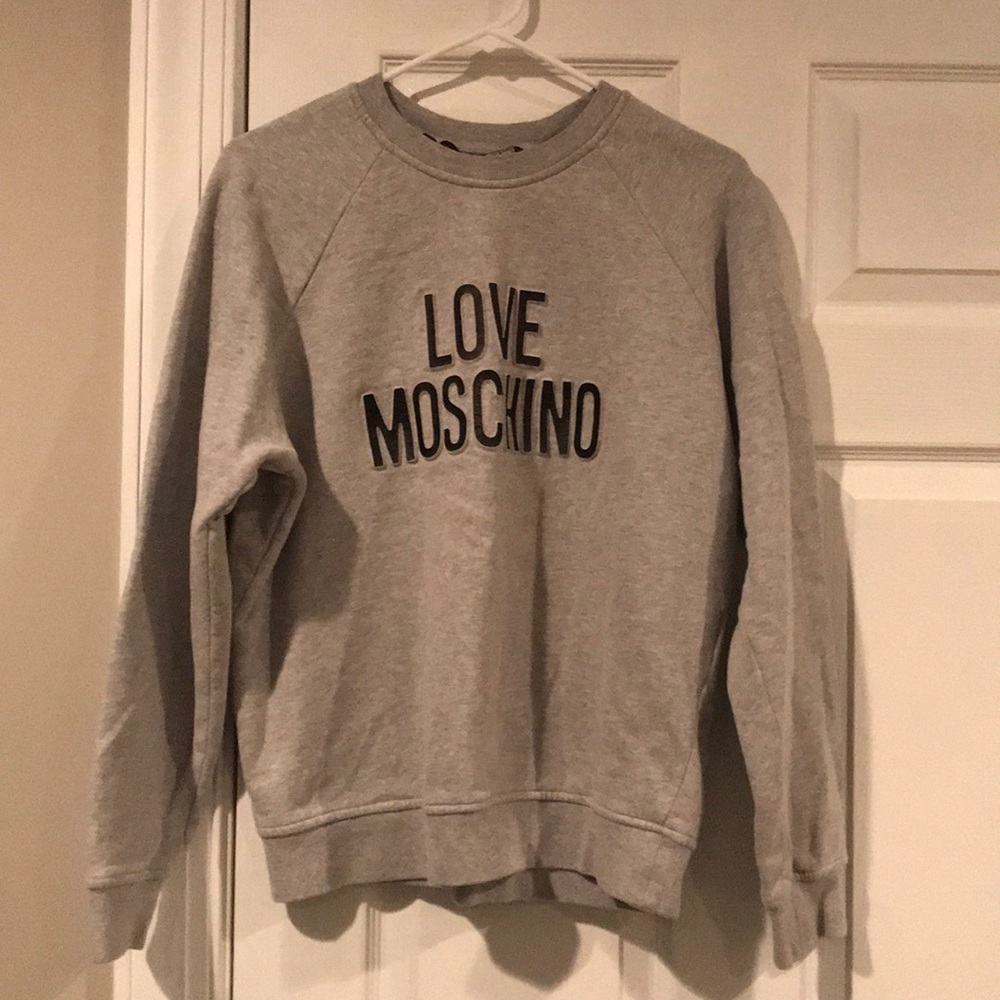 love Moschino grey crew neck sweater